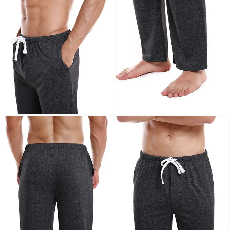 Puimentiua мужские пижамы брюки Свободные Твердые Lounge брюки пижамы мужские удобные дышащие повседневные длинные брюки для сна