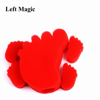 

5 pcs=1set New Arrival Magic Sponge Changing feet Magic Tricks Prop kid Toys Close up Magic Toy one big feet and 4 small feet