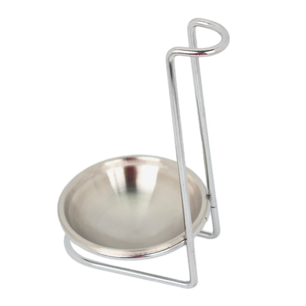 Spoon Rest, Stainless Steel Ladle Spoon Holder with Removable Bowl, Cooking Utensils Metal Stand Tray for Kitchen Counter