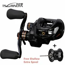 Катушка для ловли на приманку, TSURINOYA, ураган, коэффициент скорости 6,4: 1, мелкая глубокая двойная металлическая катушка, катушка для ловли на приманку в соленой воде