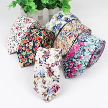Corbata de flores de algodón para hombre, corbatas florales coloridas, corbata estrecha de cachemir, corbatas finas y gruesas