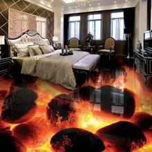 Пользовательские 3d напольные плитки фото обои камень горящий огонь 3d Пол фрески ПВХ самоклеющиеся обои 3d пол для гостиной