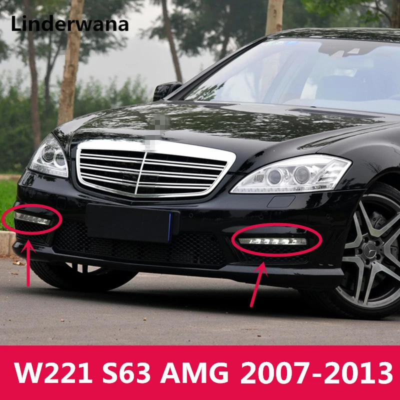 Для Mercedes Benz W221 S63 AMG 2007-2013 светодиодный Противотуманные огни DRL Габаритные огни 221 820 13 56 221 820 14 56 2218201456