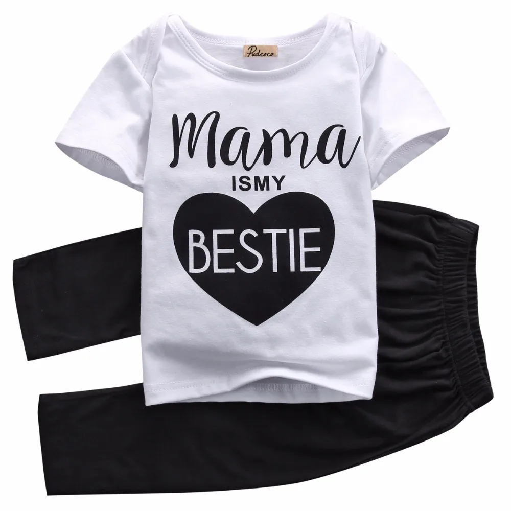 Летняя одежда с надписью love Mamas для новорожденных маленьких мальчиков и девочек