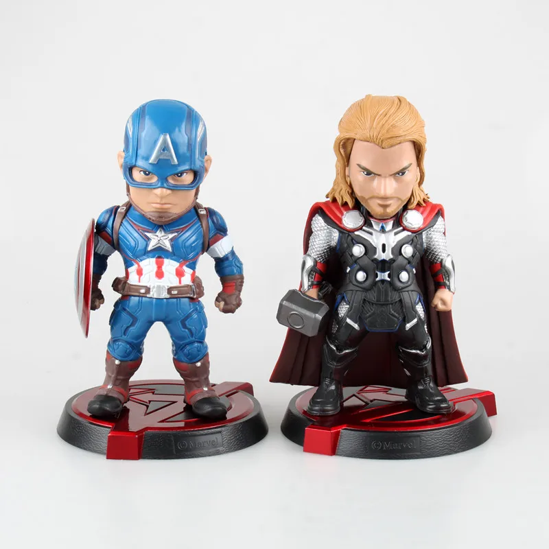 

Marvel Avengers Endgame Captain America with Shield Thor's Hammer Mjolnir PVC Action Figure Collectible Toys Doll Gift 20CM