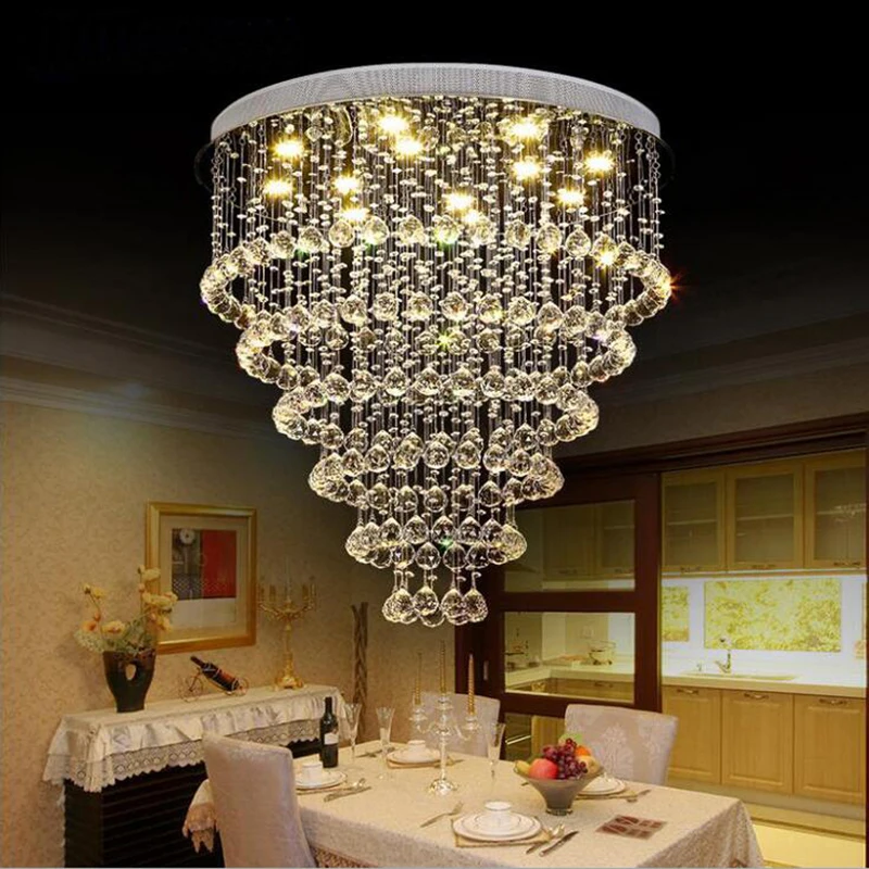 

jmmxiuz Modern Crystal Chandelier Chandelier Crystal Large Luminaires Hotel Projects Staircase Lamps Restaurant Chalet Lights