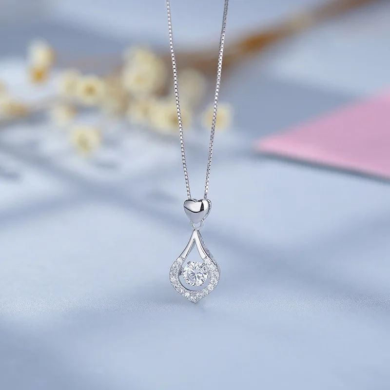 

S- S925 silver pendant, Korean fashion necklace, feminine, soft,smart stone.