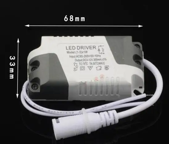 100 шт./лот Светодиодный драйвер 1 3 Вт AC85 265V DC 300mA осветительный трансформатор для