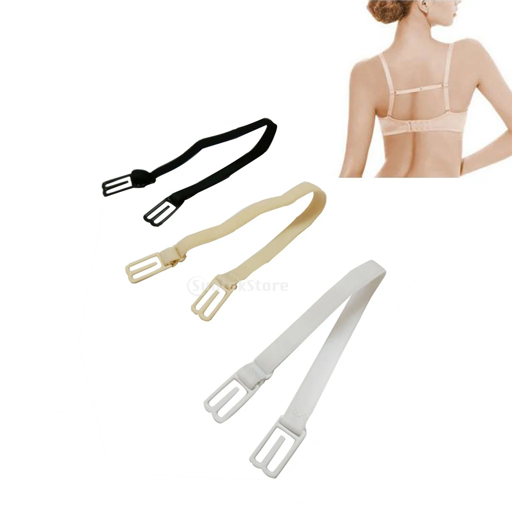 

3PCS Women Nylon Non Slip Bra Strap Bra Back Straps Holder Clips 23.5cm-34cm