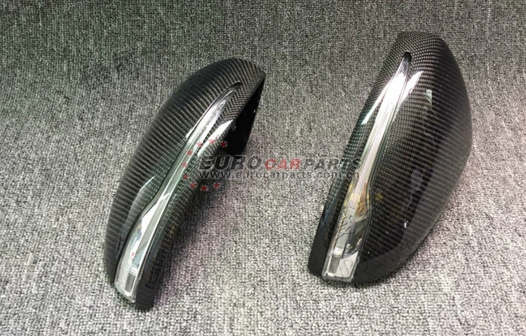 W222 S63 S65 carbon fiber mirror cover with led 1-2