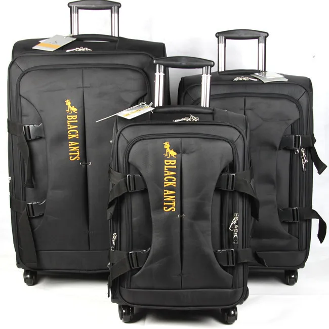 Black ant universal wheels trolley luggage oxford fabric commercial