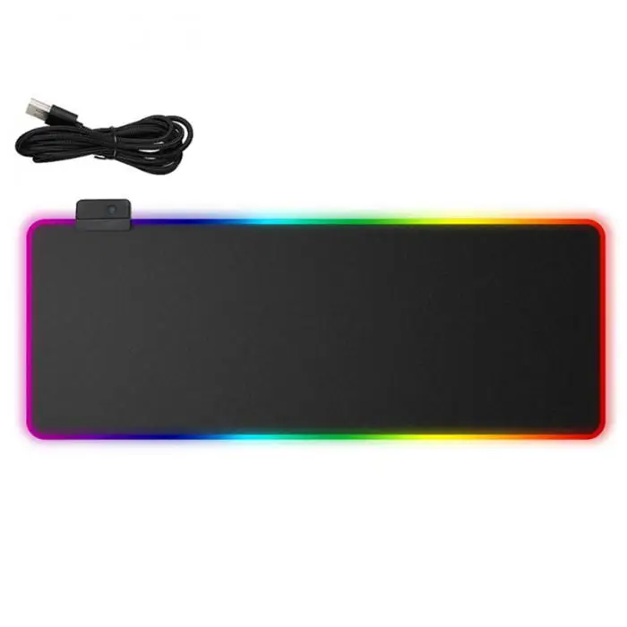 Горячая игровой коврик для мыши RGB светящийся светодиодный Противоскользящий портативный для ПК компьютера ноутбука