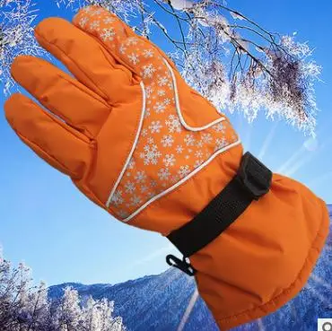 Качество для кемпинга водонепроницаемый женские спортивные лыжные перчатки женские теплые зимние перчатки для сноуборда ветрозащитные зимние перчатки для бега - Цвет: Оранжевый