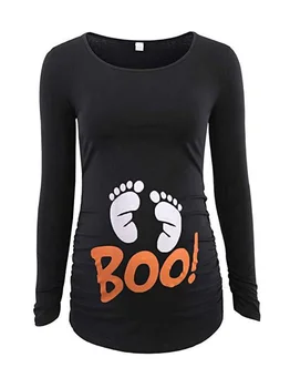 

Maternity Clothes Tops Letter Printing T-shirt Tees Long-sleeved Shirt Large Size Pregnancy Shirt