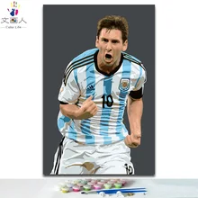 DIY раскраска краски по номерам Mr. football star Messi картины Рисование по номерам с комплектами для hoom Настенный декор