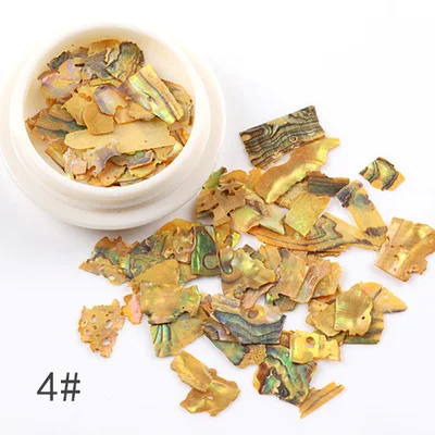 4 1 компл./лот 12 цветов летние Natural Sea Shell 3d Шарм ломтик DIY салонные инструменты для наклейки ногтей Цветной камень порошок украшения для ногтей - Цвет: 4