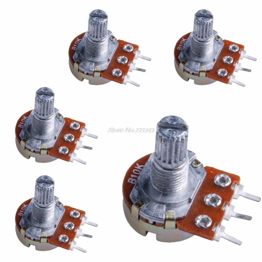 5 шт B10K ом Линейный переход поворотный панельный потенциометр горшок 15 мм Лидер продаж