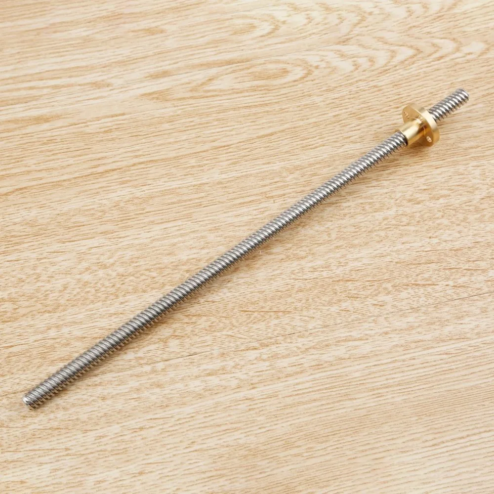 T8 Lead Screw 3D Printer Parts  250 300 350 400 500 mm Leadscrew Parts Trapezoidal Rods Nuts for Reprap 3D Printer Z Axis  (3)