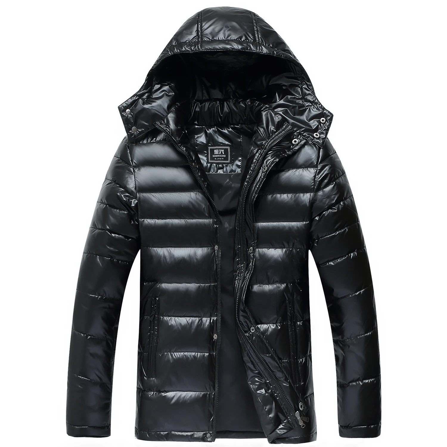 

HRM Super large glossy pure color code down jacket male fertilizer increased thickening