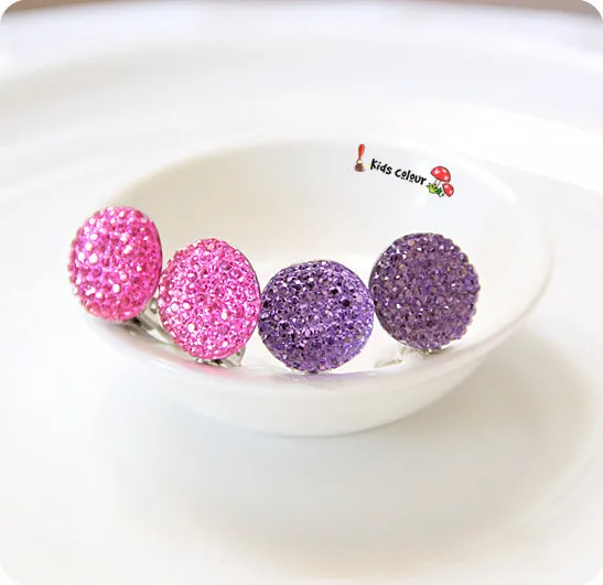 

720 New Arrival Cute Round Ear Clips Children Clip Earrings Girl Resin Ear Clips FD963