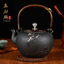 1.4L Горный пейзаж высокотемпературный окислительный чугун без покрытия ручной работы чайник чайный набор кунг-фу