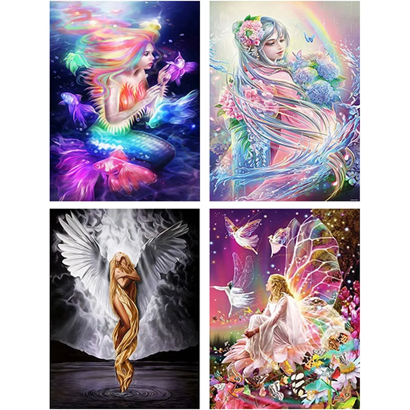 

Full 5D Diy Diamond painting cross stitch"Angel&devil" Daimond painting Full Rhinestone Diamant painting Embroidery cartoon girl