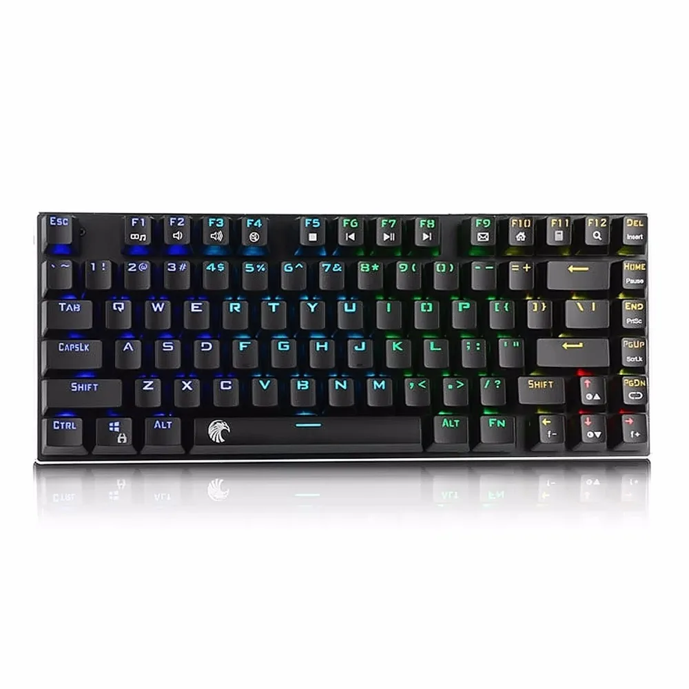 Small RGB Mechanical Keyboard Compact 81 Keys LED Backlit Gaming Keyboard Anti Ghosting DIY