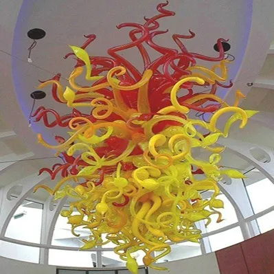 

Red and Yellow New Design Cheap 100% Hand Blown Glass Chandelier Lighting