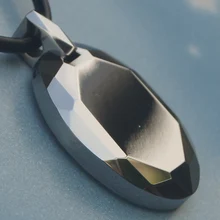Hombres/mujeres joyería oval faceta collar colgante de tungsteno de alta tecnología a prueba de arañazos