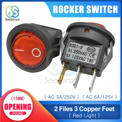 Rocker Switch 12mm Mini Latching Push Button On Off Switch 250V 1.5A ...