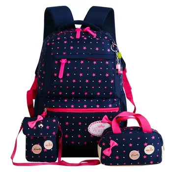 Children School Bags Teenagers Girls Printing Rucksack school Backpacks 3pcs/Set Mochila kids travel backpack Cute shoulder bag 2018 foldable travel backpack flap pocket rugzak small duffle bags portable rucksack school bag mochila masculina a26