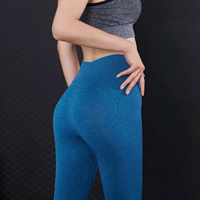 Для женщин Energy Seamless животик Управление штаны для йоги эластичный Push Up спортивные
