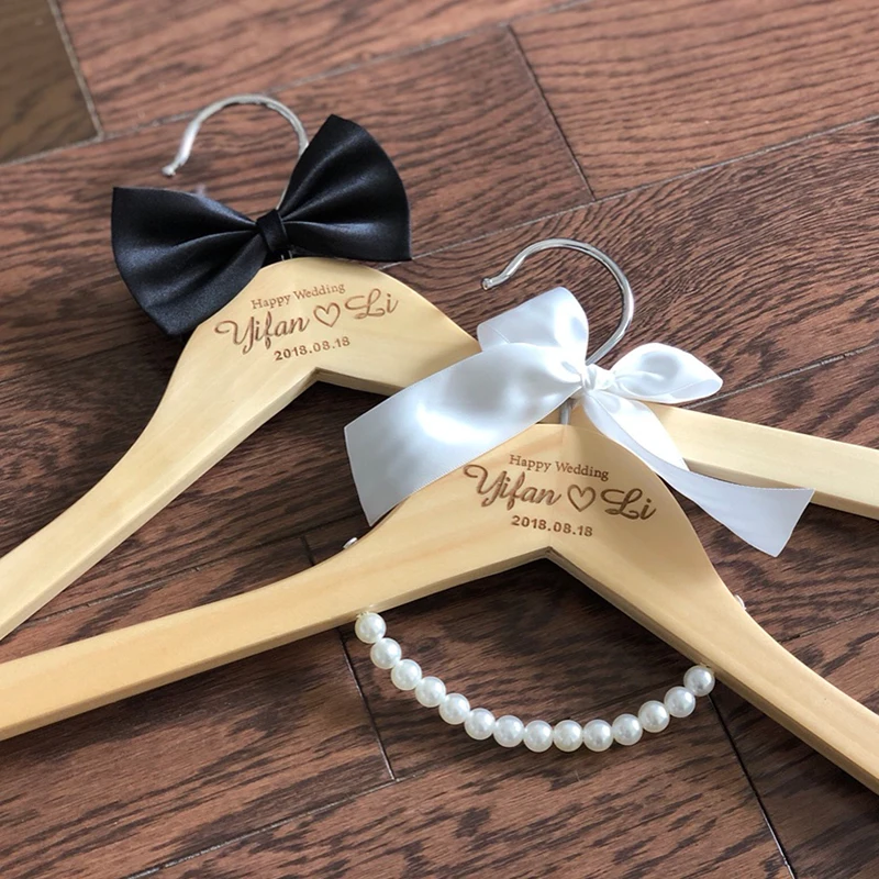 Wedding Hanger Engraved Hanger Name Hanger Groom and Bride Gift Bridesmaid Gift Bridal Shower Gift