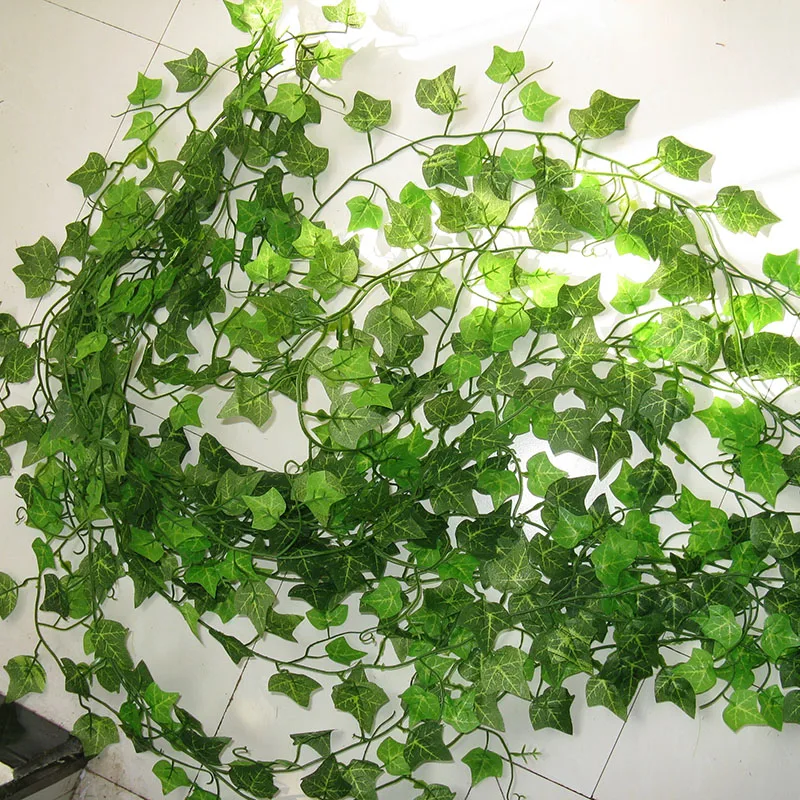 2,4 м домашний декор искусственная гирлянда из листьев плюща растения искусственная Виноградная лоза Листва Цветы криперы зеленый плюща венок