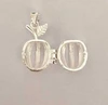 925 Silver Apple Style Pearl Gem Bead Locket Cage, Sterling Silver Pendant Mounting for DIY Bracelet Necklace Jewelry Charm 3