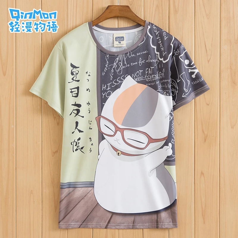 

Топы с аниме Нацуме Yuujinchou Косплей Повседневная мода с коротким рукавом милые мужские и женские летние полноцветные футболки