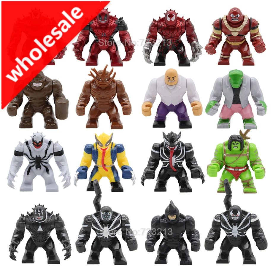

Wholesale 10pcs Super Hero Big 7cm Clayface Rhino Figure Skaar Lizard Anti-Venom Avengers Building Blocks Set bricks Toys