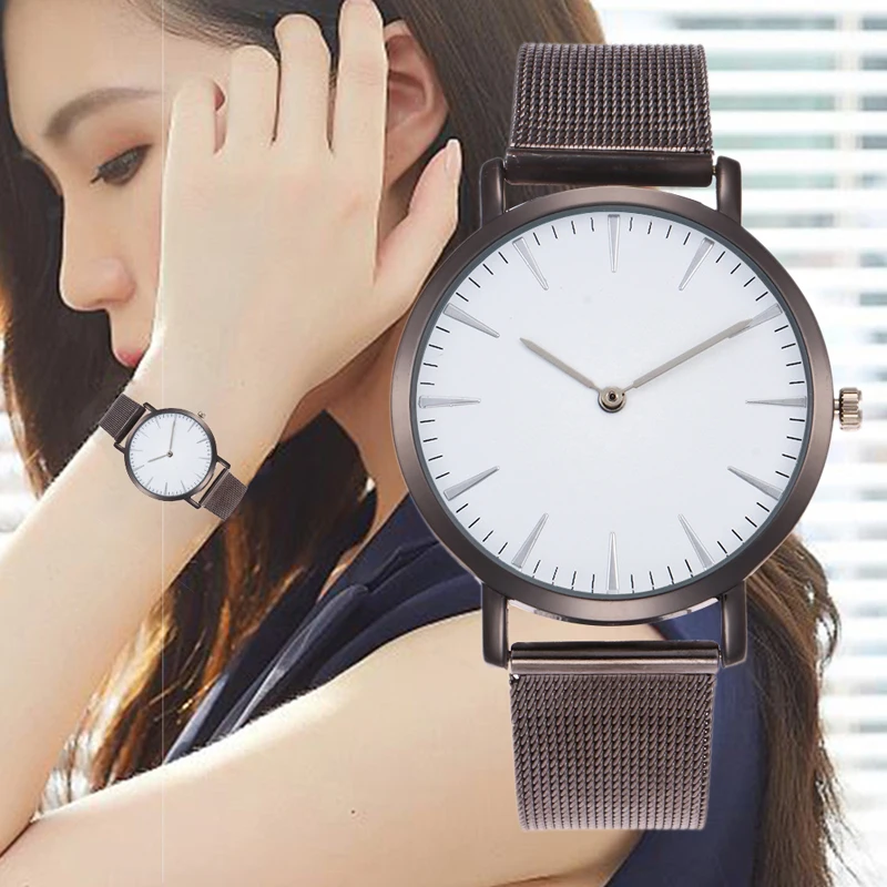 

Minimalism Retro Clock Simple Quartz Women Watches Mens Watch Mesh Strap WristWatch Fashion Montre Femme Relogio Feminino