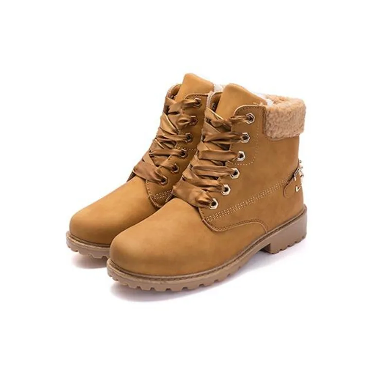 

2018 Winter Fashion Snow Boots Pu Women'S Boots Women'S Ankle Boots. Short Plush Lining Boots To Keep Warm