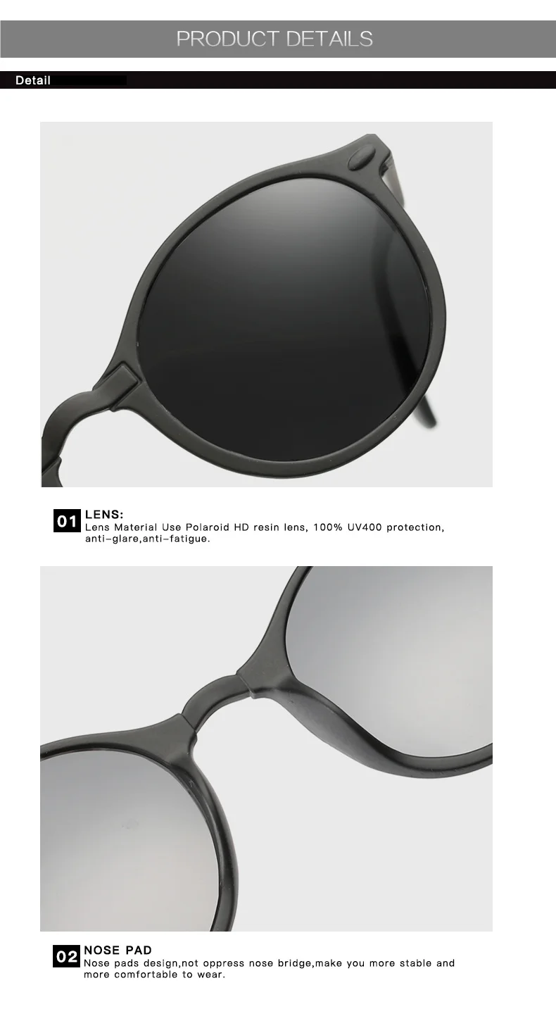 Yooske поляризованные солнцезащитные очки ночного видения для мужчин и женщин, круглые очки, брендовые солнцезащитные очки, водительские очки для ночного вождения для мужчин