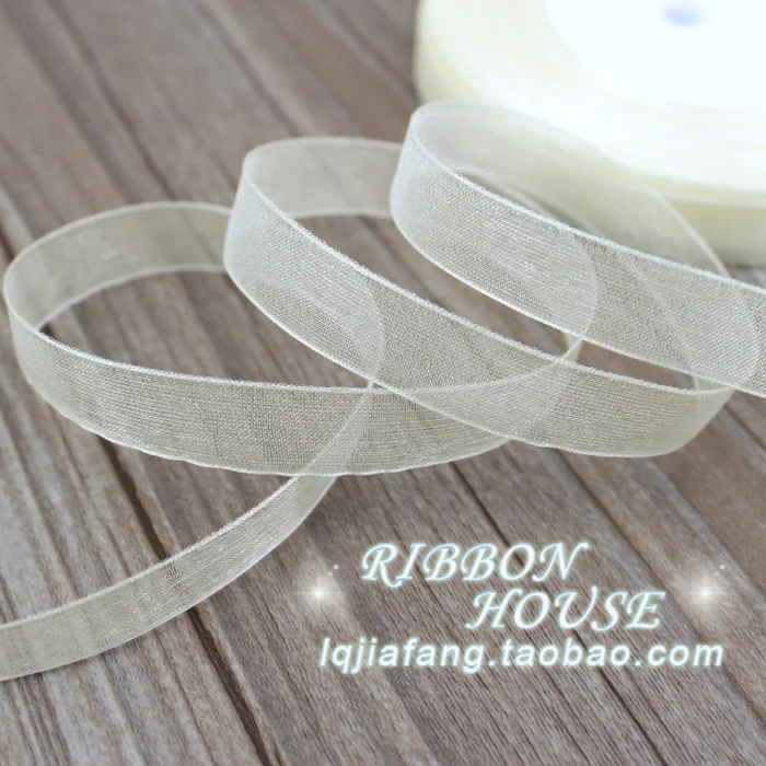 45meters/lot (50 yards/roll)1/2''(12mm) Organza ribbons white gift wrapping decoration Christmas ribbons Sewing Fabric Hand DIY