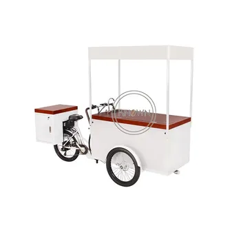 

Street mobile retail food tricycle ice cream display cargo bike fridge freezer cart