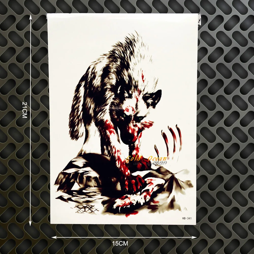 Wolf King Designs Fake Waterproof Temporary Tattoo For Men ...