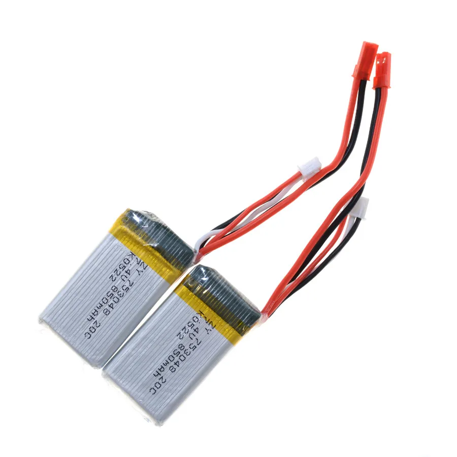 2 шт./лот RC Lipo Батарея 7.4 В 850 мАч 20c 2 S для MJX x600 WLtoys v921 Радиоуправляемый квадрокоптер Запчасти