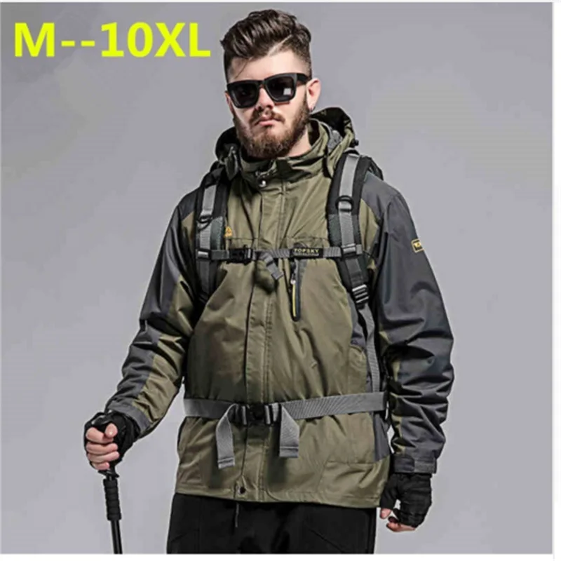 Мужские повседневные куртки plus 10XL 9XL 8XL 6XL 5XL армейские водонепроницаемые пальто