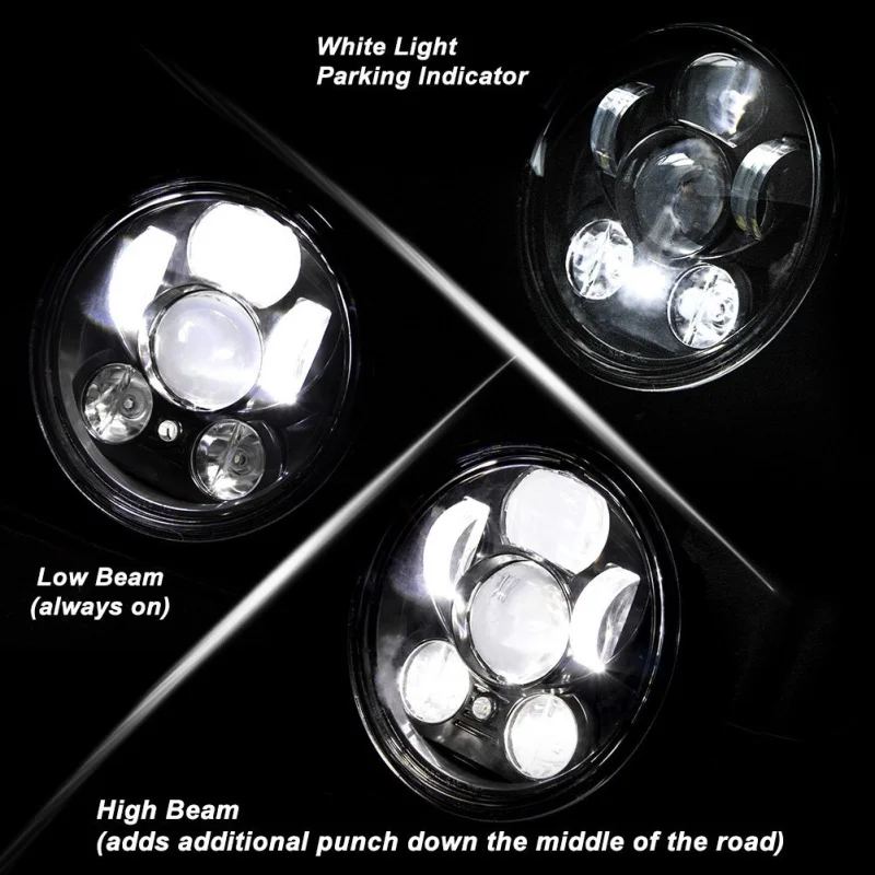 FADUIES 5.75 inch LED Headlamp 5 34 inch Daymaker LED For Harley Iron 883 Dyna Street Bob FXDB Sportsters Headlight Kit (5)
