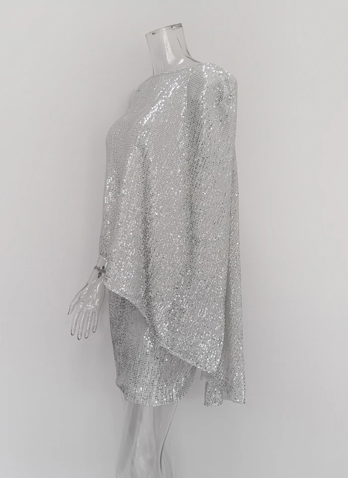 Karlofea, сексуальный блестящий костюм из двух частей с серебряными блестками для женщин, милые вечерние Клубные комплекты, топ с открытой спиной и мини-юбка, костюм