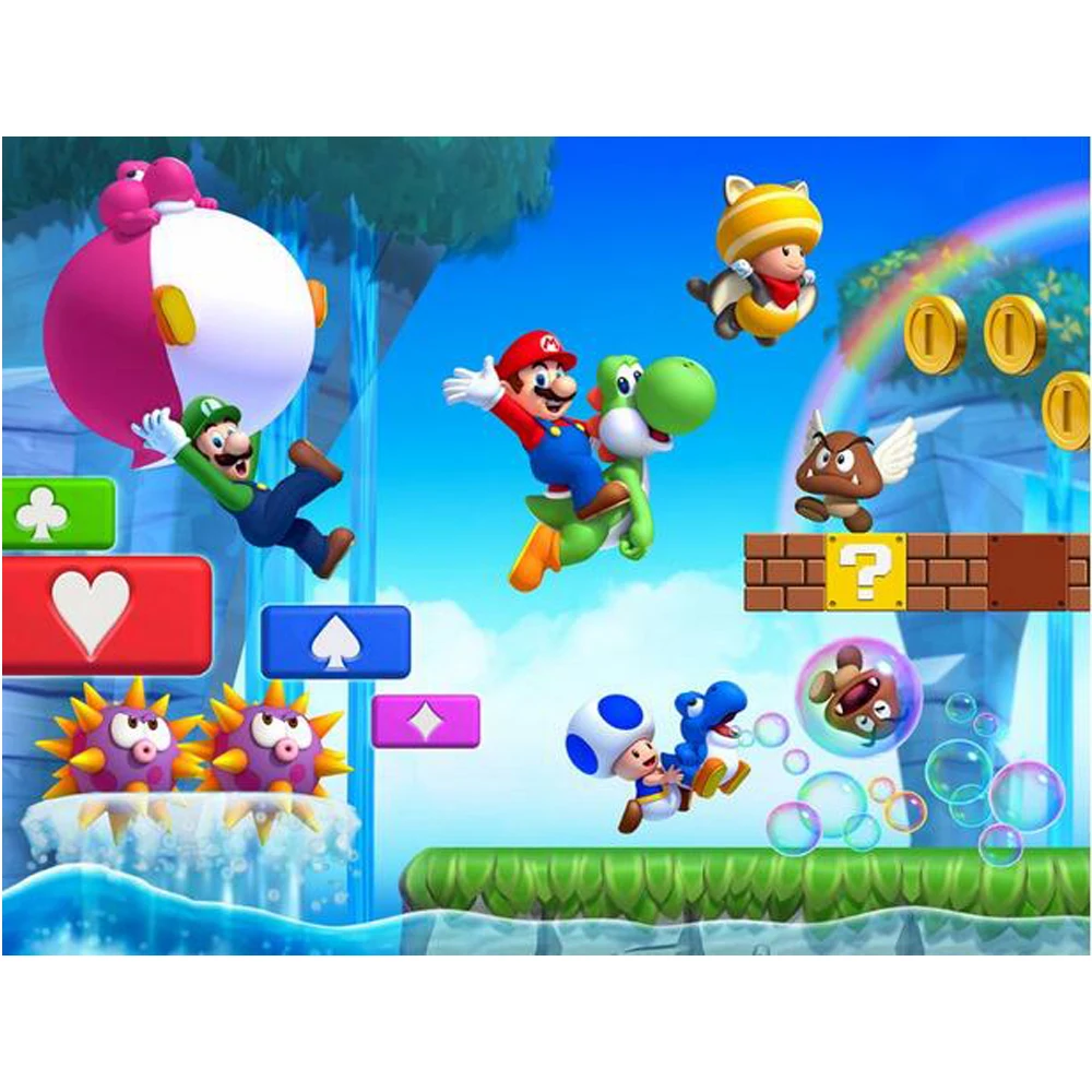 

Full Diy square round Diamond Painting Cartoon New Super Mario Bros U Embroidery Cross Stitch unicorn Needlework Christmas L93