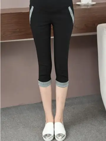 Материнство брюки леггинсы брюки рода летом носить тонкие верхней одежды держатель карандаш живота брюки ноги досуг летние брюки - Цвет: 5 black