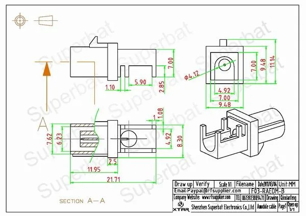 Superbat 10 шт. РЧ разъем Fakra B белый/9001 штекер торцевой Запуск PCB крепление под прямым углом